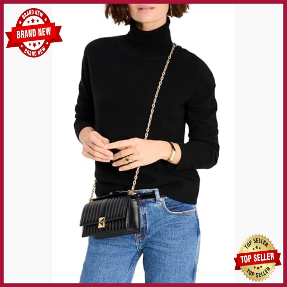 Quilted Leather Mini Crossbody Bag with Chain Strap, Magnetic Closure - Picture 6 of 7